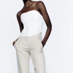 ZARA corset top! Trending!  Butterfly Embroidered Bella Strapless Corset Top